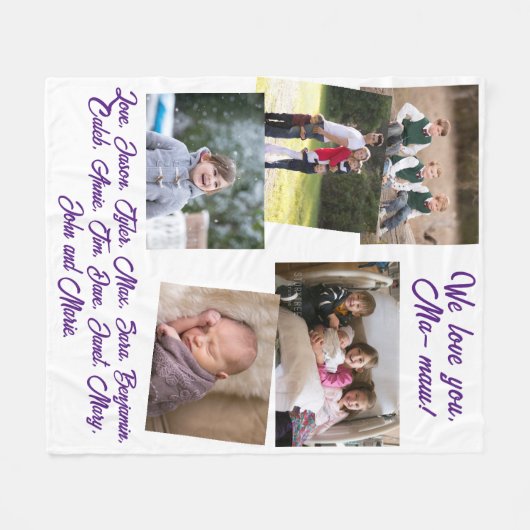 Gepersonaliseerde foto van grootouder fleece deken (Voorkant (Horizontaal))