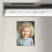 Gepersonaliseerde foto van het kind, naam en leeft magneet (Insitu (Vaatwasser))