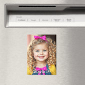 Gepersonaliseerde foto van het kind, naam en leeft magneet (Insitu (Vaatwasser))