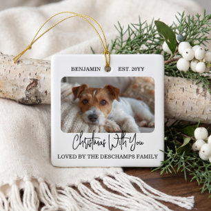 Gepersonaliseerde foto van huisdier als minimale a keramisch ornament