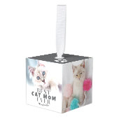 Gepersonaliseerde foto van kattenmoeder met Kerstm Decoratie (Voorkant hoekig)