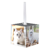 Gepersonaliseerde foto van kattenmoeder met Kerstm Decoratie (Achter hoekig)