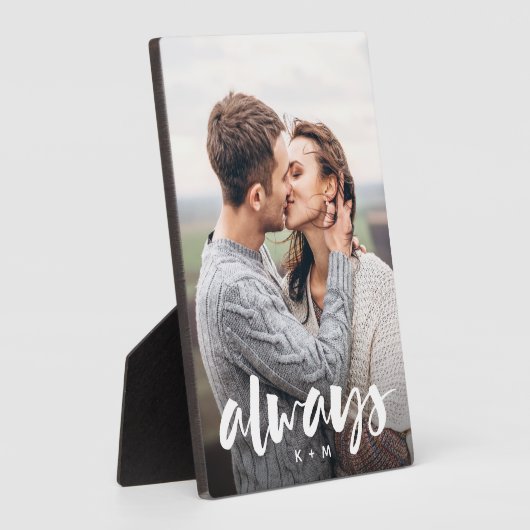 Gepersonaliseerde foto van koppel met tekst fotoplaat (Zijkant)