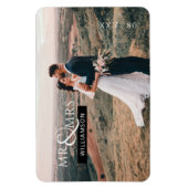 Gepersonaliseerde foto van Mr & Mrs Monogram Weddi Magneet (Verticaal)