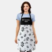 Gepersonaliseerde foto van Pet Groomer Black Paw A Schort (Gedragen)
