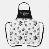 Gepersonaliseerde foto van Pet Groomer Black Paw A Schort (Voorkant)