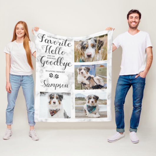 Gepersonaliseerde foto van Pet Memorial Collage Fleece Deken (In situ)
