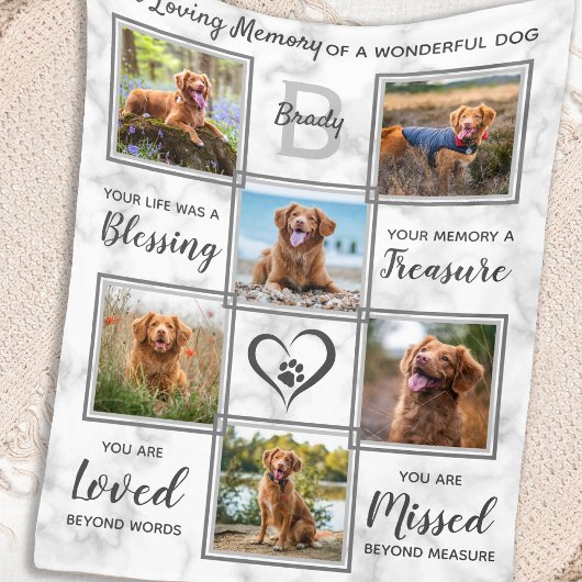 Gepersonaliseerde foto van Pet Memorial Collage Fleece Deken