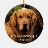 Gepersonaliseerde foto van Pet Memorial Loving Mem Keramisch Ornament (Voorkant)
