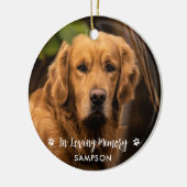 Gepersonaliseerde foto van Pet Memorial Loving Mem Keramisch Ornament (Links)