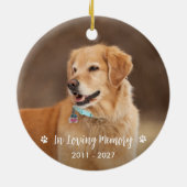Gepersonaliseerde foto van Pet Memorial Loving Mem Keramisch Ornament (Achterkant)