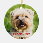 Gepersonaliseerde foto van Pet met dubbelzijdige k Keramisch Ornament (Voorkant)