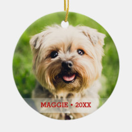 Gepersonaliseerde foto van Pet met dubbelzijdige k Keramisch Ornament