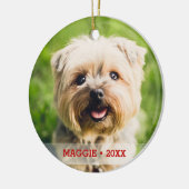 Gepersonaliseerde foto van Pet met dubbelzijdige k Keramisch Ornament (Links)