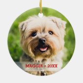 Gepersonaliseerde foto van Pet met dubbelzijdige k Keramisch Ornament (Achterkant)