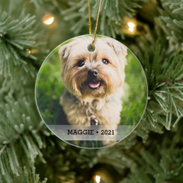 Gepersonaliseerde foto van Pet met dubbelzijdige k Keramisch Ornament
