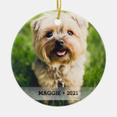 Gepersonaliseerde foto van Pet met dubbelzijdige k Keramisch Ornament (Voorkant)