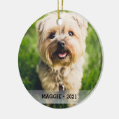 Gepersonaliseerde foto van Pet met dubbelzijdige k Keramisch Ornament (Links)