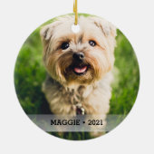 Gepersonaliseerde foto van Pet met dubbelzijdige k Keramisch Ornament (Achterkant)