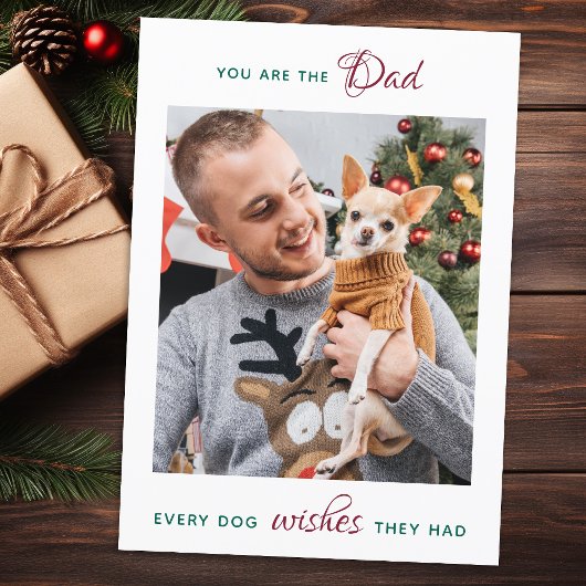  Gepersonaliseerde foto van Pet Pap Merry Kerstmis Feestdagenkaart