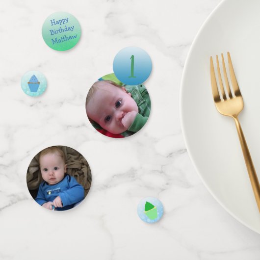 Gepersonaliseerde foto & Verjaardag Jaar Confetti (Groep)