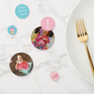 Gepersonaliseerde foto & Verjaardag Jaar Confetti