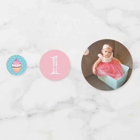 Gepersonaliseerde foto & Verjaardag Jaar Confetti (Achterkanten)