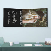 Gepersonaliseerde foto Verjaardag Party Script Wel Spandoek (Beurs)