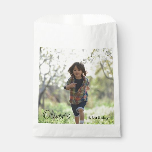 Gepersonaliseerde foto verjaardagsjongen bedankzakje (Voorkant)