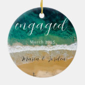 Gepersonaliseerde foto verloving Kerst Keramisch Ornament (Achterkant)