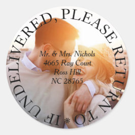 Gepersonaliseerde foto Vet Retouradres Ronde Sticker