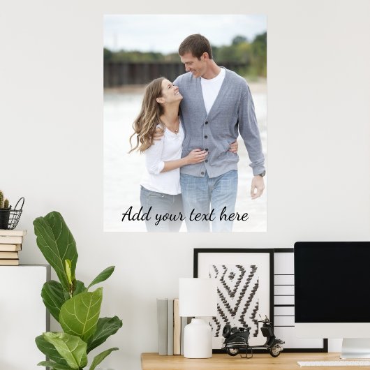 Gepersonaliseerde foto voeg uw tekst toe poster (Thuiskantoor)