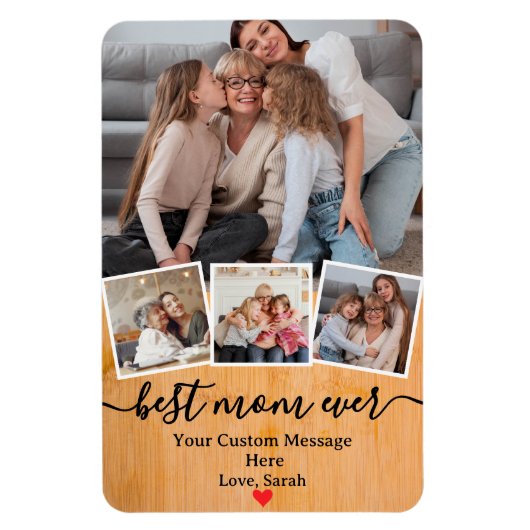 Gepersonaliseerde foto voor beste moeder ooit Moed Magneet (Verticaal)