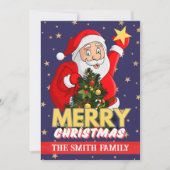 Gepersonaliseerde foto Vrolijk Kerstman Feestdagenkaart (Voorkant)