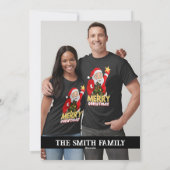 Gepersonaliseerde foto Vrolijk Kerstman Feestdagenkaart (Achterkant)