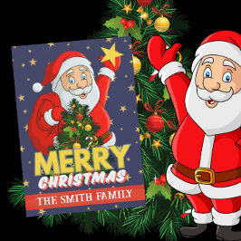 Gepersonaliseerde foto Vrolijk Kerstman Feestdagenkaart