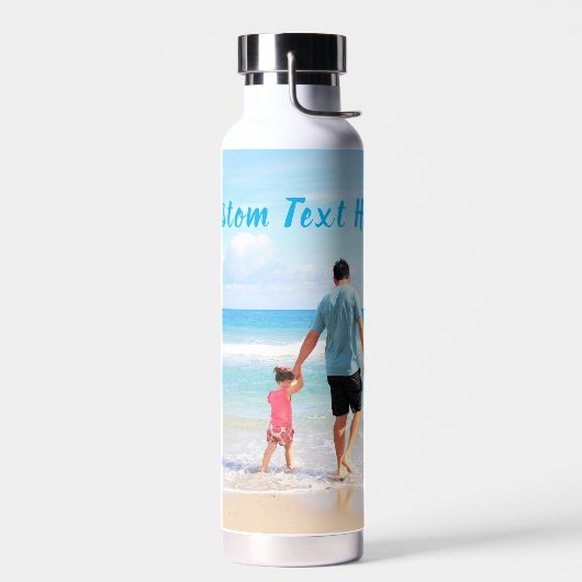 Gepersonaliseerde Foto Waterfles Aangepaste Tekst (Links)