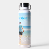 Gepersonaliseerde Foto Waterfles Aangepaste Tekst (Achterkant)