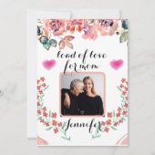 Gepersonaliseerde foto waterverf bloemen moederdag feestdagenkaart (Voorkant)