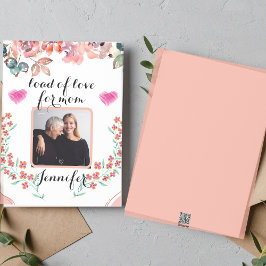 Gepersonaliseerde foto waterverf bloemen moederdag feestdagenkaart