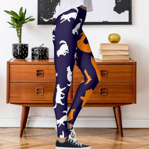 Gepersonaliseerde Foto Wit Sinaasappel Kattenpatro Leggings