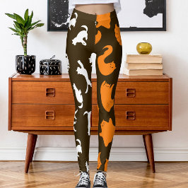 Gepersonaliseerde Foto Wit Sinaasappel Kattenpatro Leggings