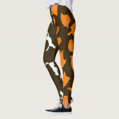 Gepersonaliseerde Foto Wit Sinaasappel Kattenpatro Leggings (Links)