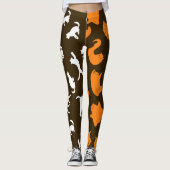 Gepersonaliseerde Foto Wit Sinaasappel Kattenpatro Leggings (Voorkant)
