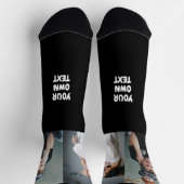 Gepersonaliseerde foto x2 en aangepaste tekst sokken (Top)