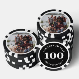 Gepersonaliseerde foto Zwart genummerd 100 Value s Poker Chips