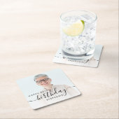 Gepersonaliseerde Foto Zwart Script 50e verjaardag Kartonnen Onderzetters (Insitu)