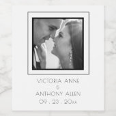 Gepersonaliseerde foto Zwart Wijnlabel Wijn Etiket (Enkel label)