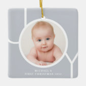 Gepersonaliseerde fotobaby's eerste kerstfeest keramisch ornament (Voorkant)