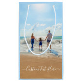 Gepersonaliseerde Fotocadeautas met Aangepaste Tek Klein Cadeauzakje (Achterkant)